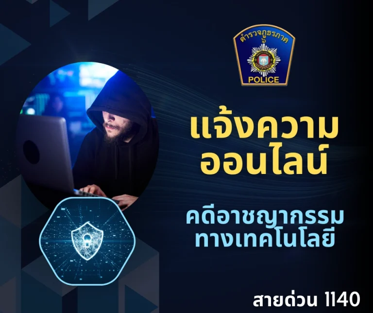 แจ้งความออนไลน์(คดีอาชญากรรมทางเทคโนโลยี)